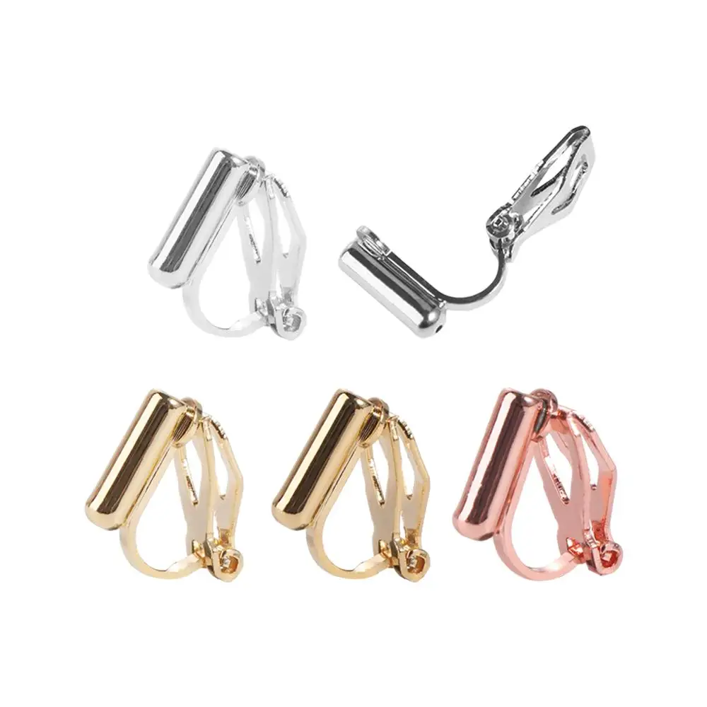 Painless Clip-on Earring Converters No Piercing Stud Earrings Ear Clip Converter Silver Ear Clip Non Pierced Earrings Adapter