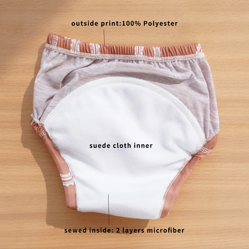 2PCS Washable Baby Training Pants 100% Polyester Comfortable Learning Potty Underwear