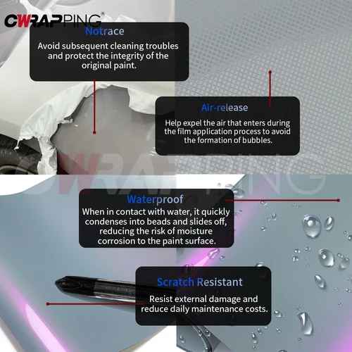 Imagen 2 del producto Suministros de polvo gris de ensueño de dos tonos, accesorios para coche, papel de vinilo para revestimiento de vinilo para coche, herramientas de envoltura para motocicletas, decoración de vehículos