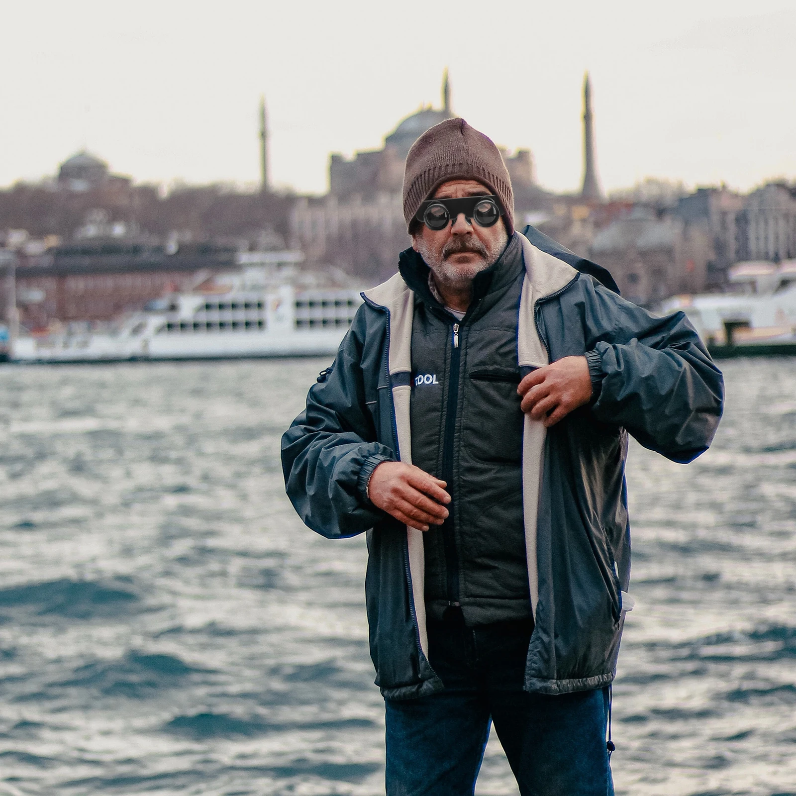 

Hd Magnifying Binocular 3X Clear Outdoor Watching Headworn Glasses For Travel Hiking Fishing Sightseeing Lightweight Foldable