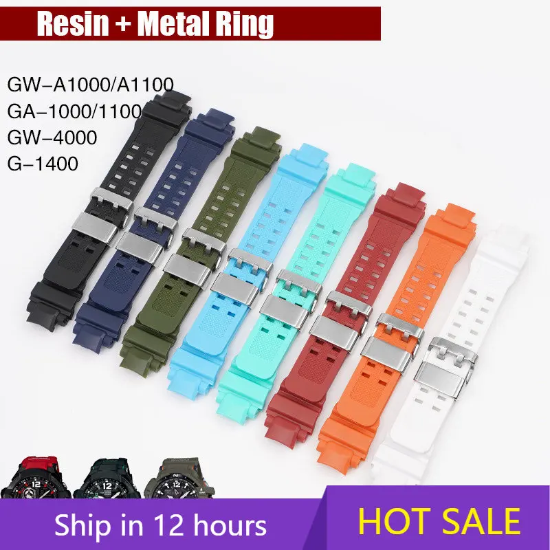 Rubber Strap for Casio G-SHOCK GA-1000 GA-1100 GW-4000 GW-A1000 Men's Diving Sports Watchband Replacement Accessories