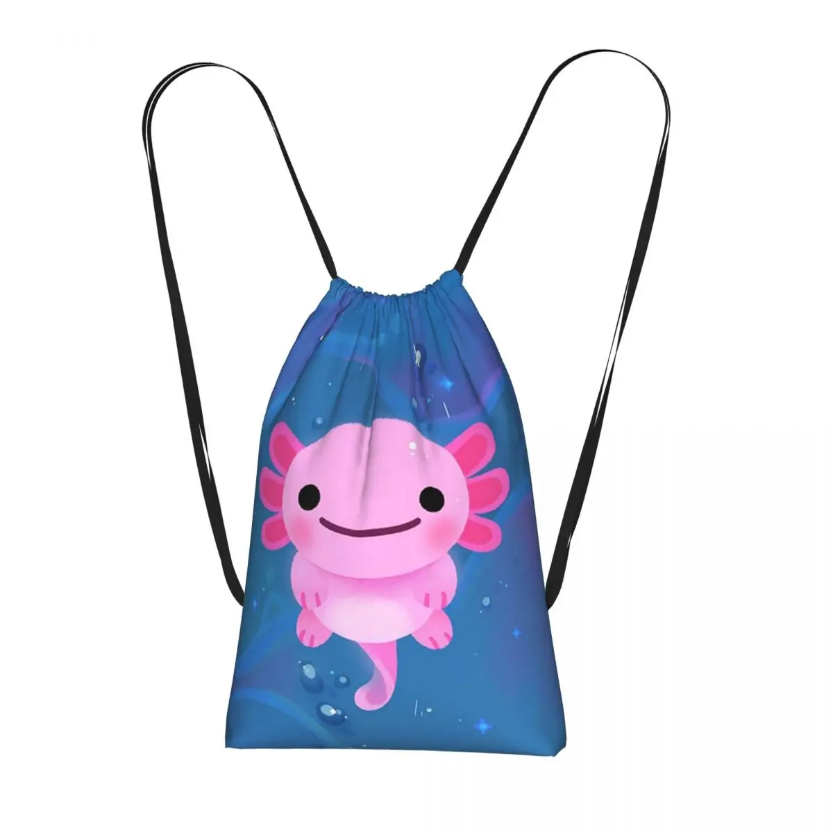 

Kawaii Axolotl Mexican Salamander Backpacks Fashion Drawstring Bags Sports Bag Book Bags for Travel Students
