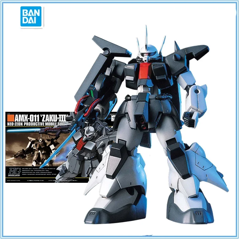 

Bandai натуральная модель Gundam, комплект аниме-фигурки HGUC 1/144 AMX-011 Zaku III, коллекция Gunpla, аниме-фигурки, игрушки для детей