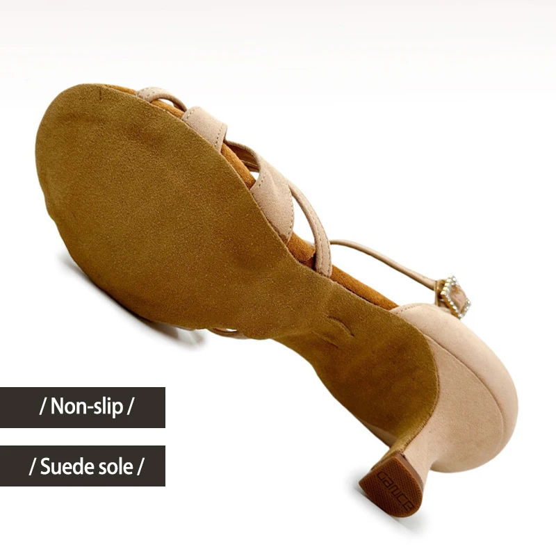 DKZSYIM النساء أحذية الرقص اللاتينية قاعة الرقص التانغو أحذية رقص للسيدات صنادل الرقص عالية الكعب أحذية الرقص السالسا