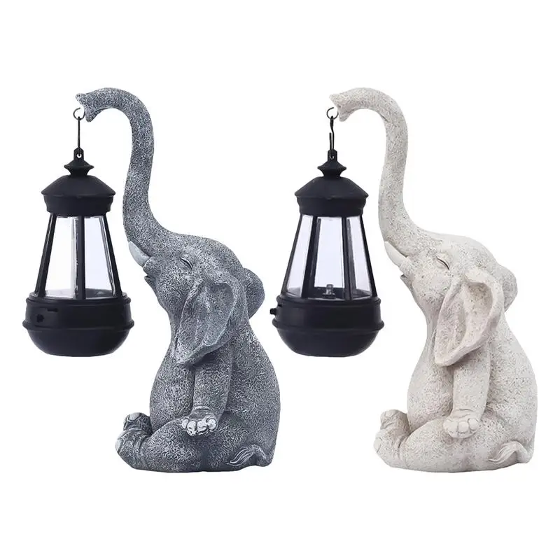 

Elephant Statue For Garden Decor Outdoor Statue Lamp Solar Elephant Figurine Light-Sensing Lawn Decorations Garden Sculptures