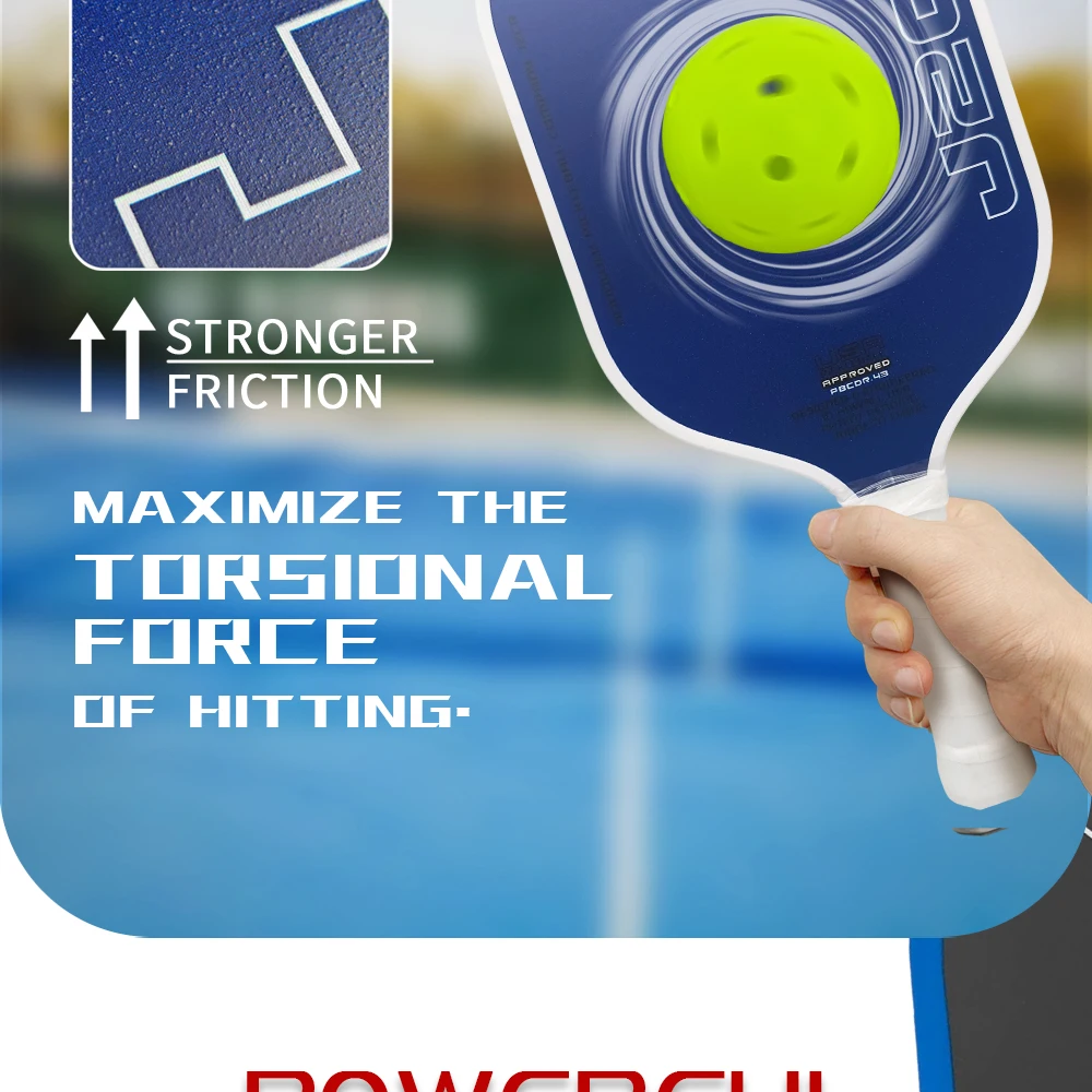 HONOLULU J2CR Heißgepresster Thermoform-CFC-Kohlefaser-Pickleball-Schläger mit Power Rebound 5. Generation Schaumkern USAPA-Zertifiziert – Detail 7