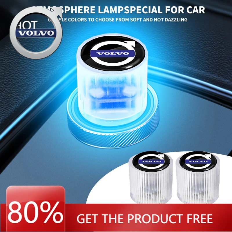 

Эмблемы 2026 Новый для Volvo USB Автомобильный светильник Светодиодный атмосферный автоматический ночник Неоновая внутренняя лампа для Volvo XC90 XC60 C30 T6 S6