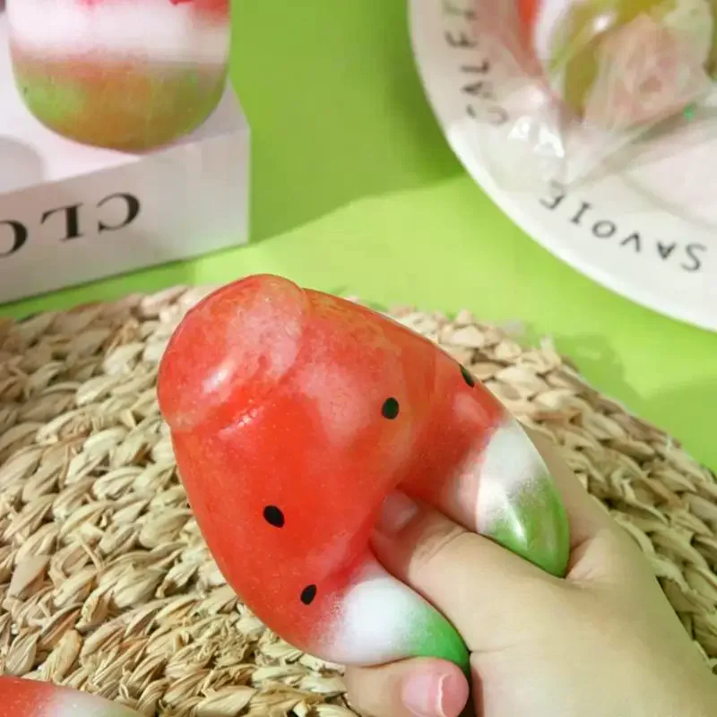 Summer Watermelon Gradient Bottle TPR  Toy Soft Rebound Squeeze Stress Relief Fidget Toy
