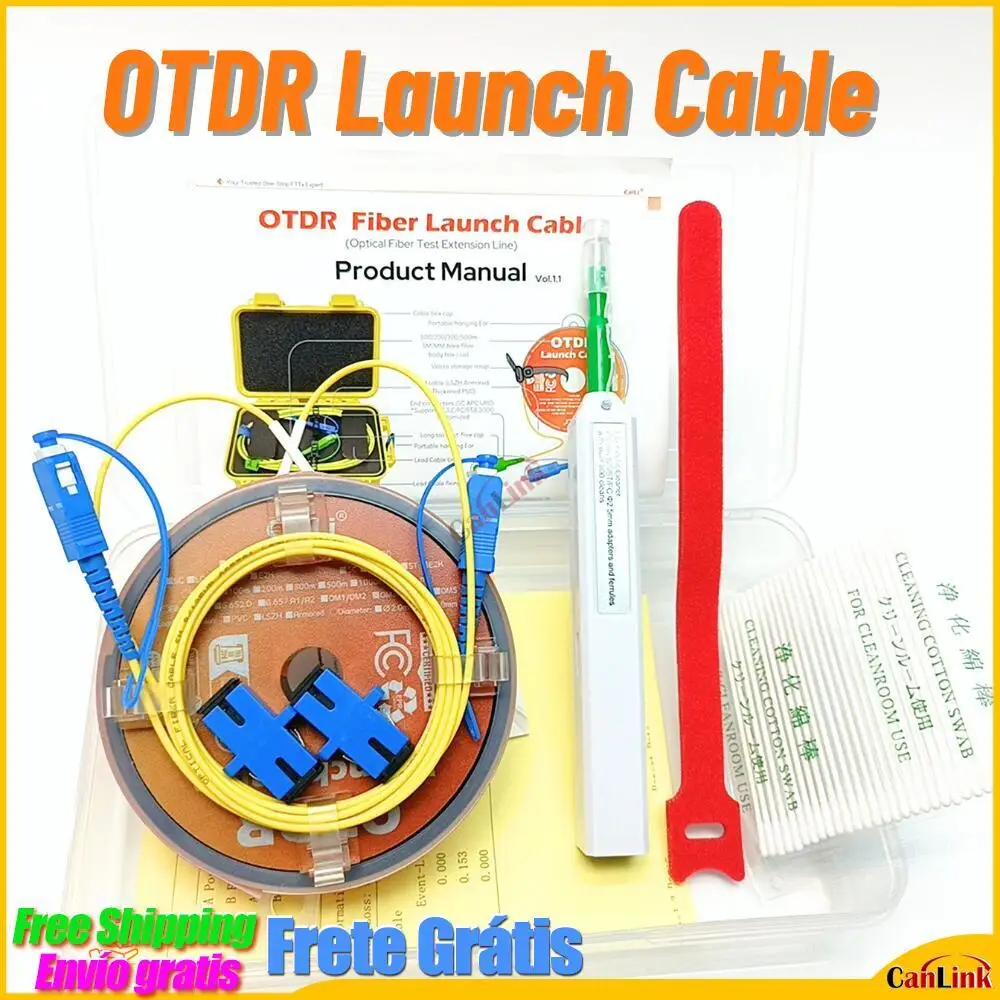 Upgraded OTDR Launch Cable SC/LC APC UPC Single Mode OTDR Test Extension Cord 500m OTDR Dead Zone Eliminator Fiber Ring