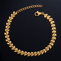 Bracelet Stainless Steel for Women Wheat Link Hand Chain with Extender Gold Color Plated Bangle Anklet Ladies Jewelry Accessory