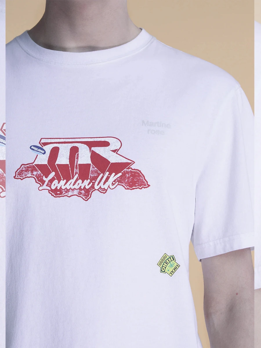 

Oversize New MARTINE ROSE Letter Print Logo T-Shirt Men Women Vintage T-Shirt White Tops Short Sleeve Tee