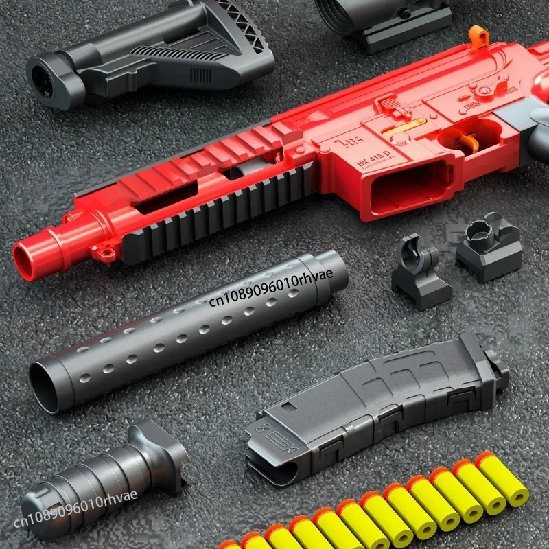 M416 Manual Lower Supply Bolt Soft Bullet Toy Gun Children'S Assault Rifle Single-Shot Submachine Gun 2025 Christmas Gift