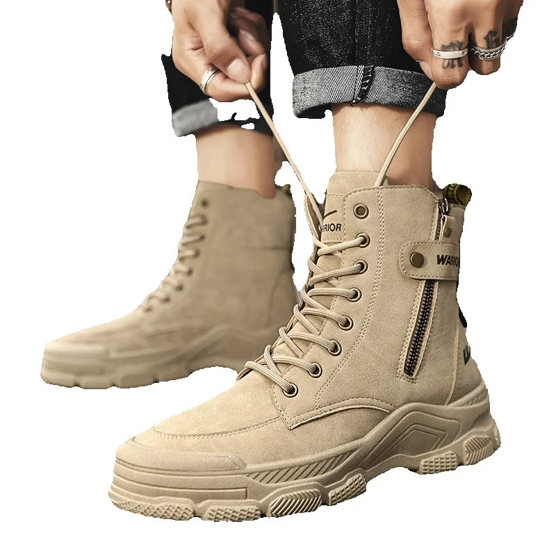 Men's Work Boots Waterproof Non-slip High-top Martin Boots_voghion.com
