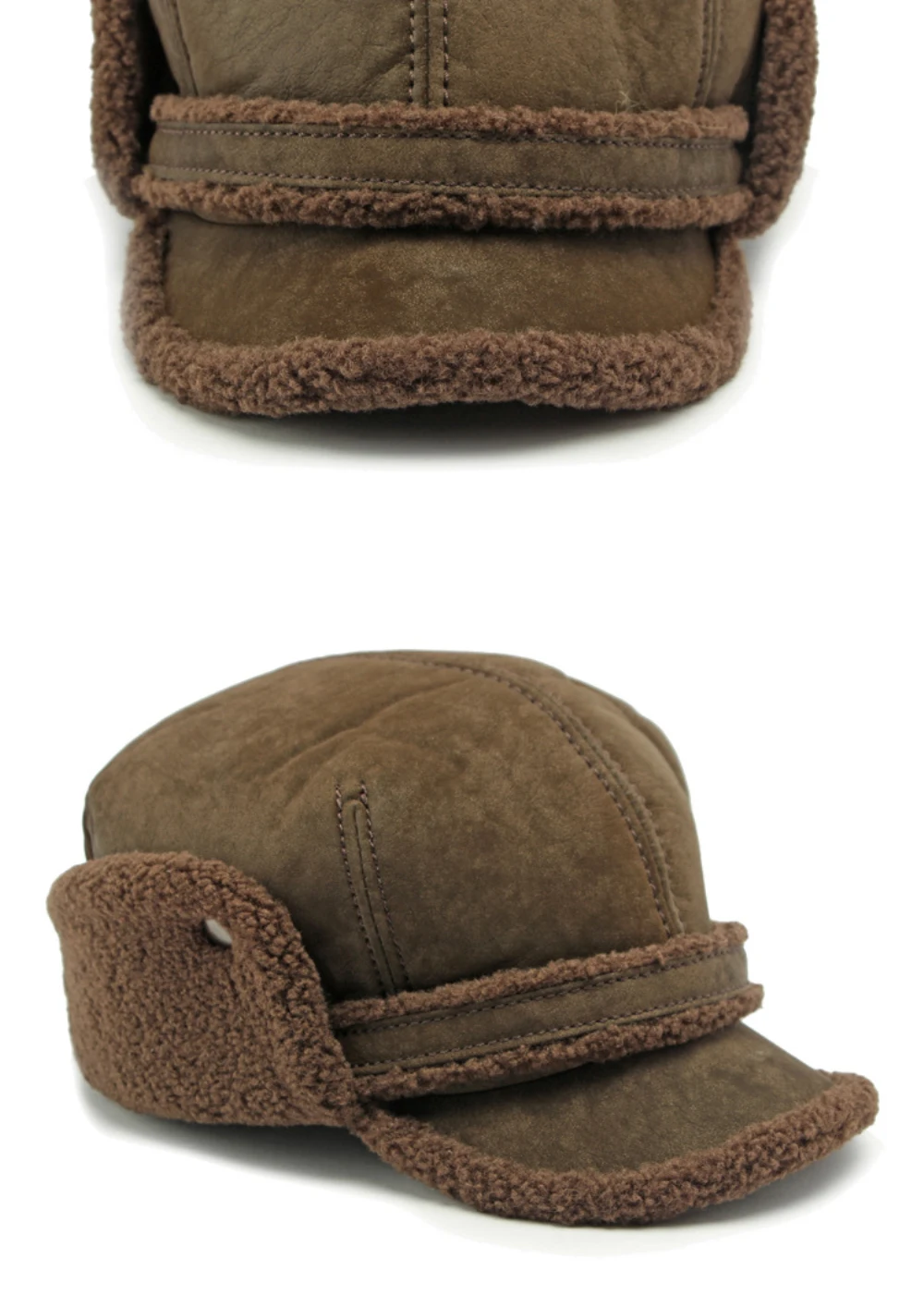 HT4544 Hohe Qualität Männer Frauen Winter Baseball Kappe Berber Fleece Wildleder Baseball Hüte Dicke Warme Snapback Kappe Papa Hut Earflap Caps – Detail 9