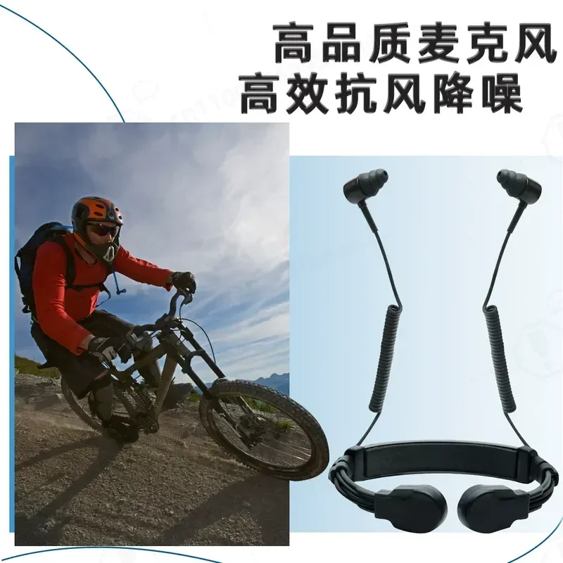 Walkie-talkie Earphone Throat Control Air Duct 2 Holes Binaural K Head Outdoor Cycling Sports Noise Reduction