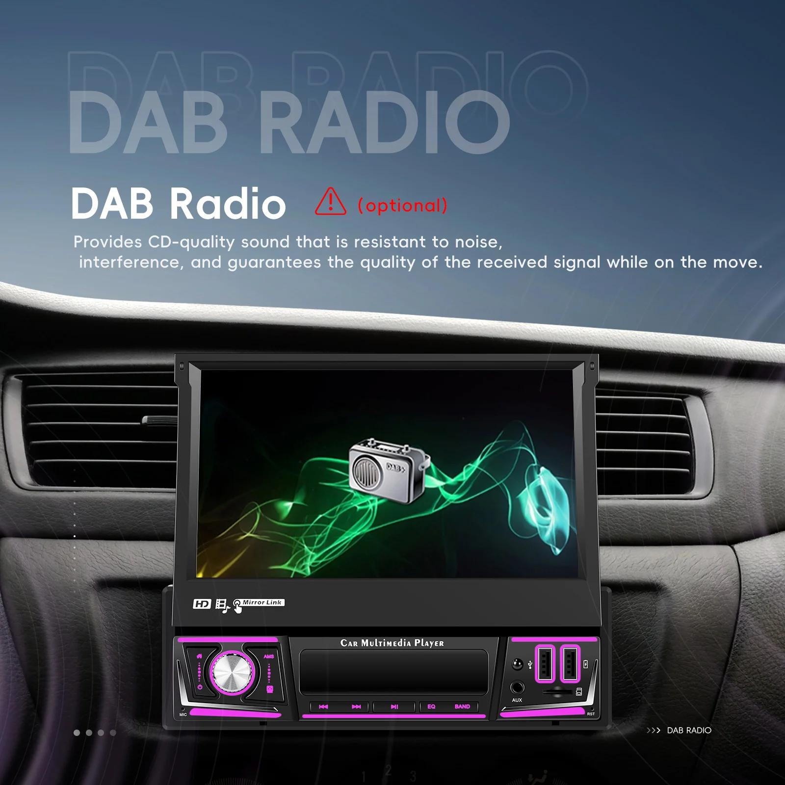 Podofo 2+64G Intelligentes Autosystem 1 Din Kabelloses Carplay Android Auto 7'' Auto-Multimediaplayer mit WLAN GPS Rückfahrkamera-Unterstützung – Detail 19