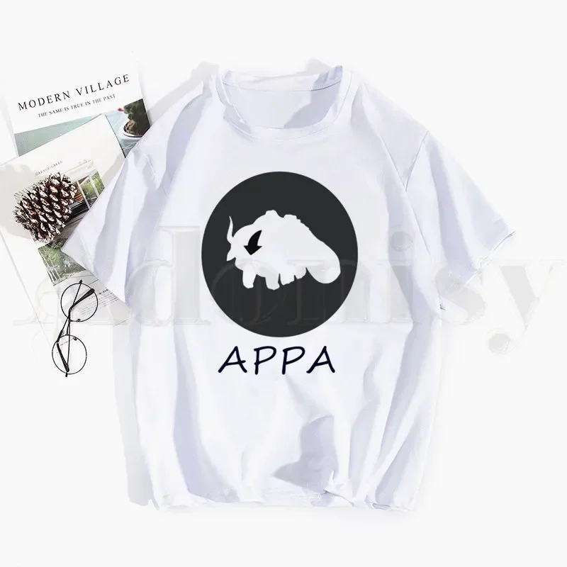 Avatar The Last Airbender Aang Appa Anime Badass Print T-Shirt Herren T-Shirt Männlich Casual Kurzarm Tops Harajuku