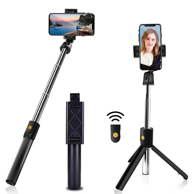 Faltbarer Bluetooth-Fernbedienungs-Selfie-Stick mit Stativ-Selbstauslöser-Unterstützung für horizontale und vertikale Aufnahmen für das Telefon