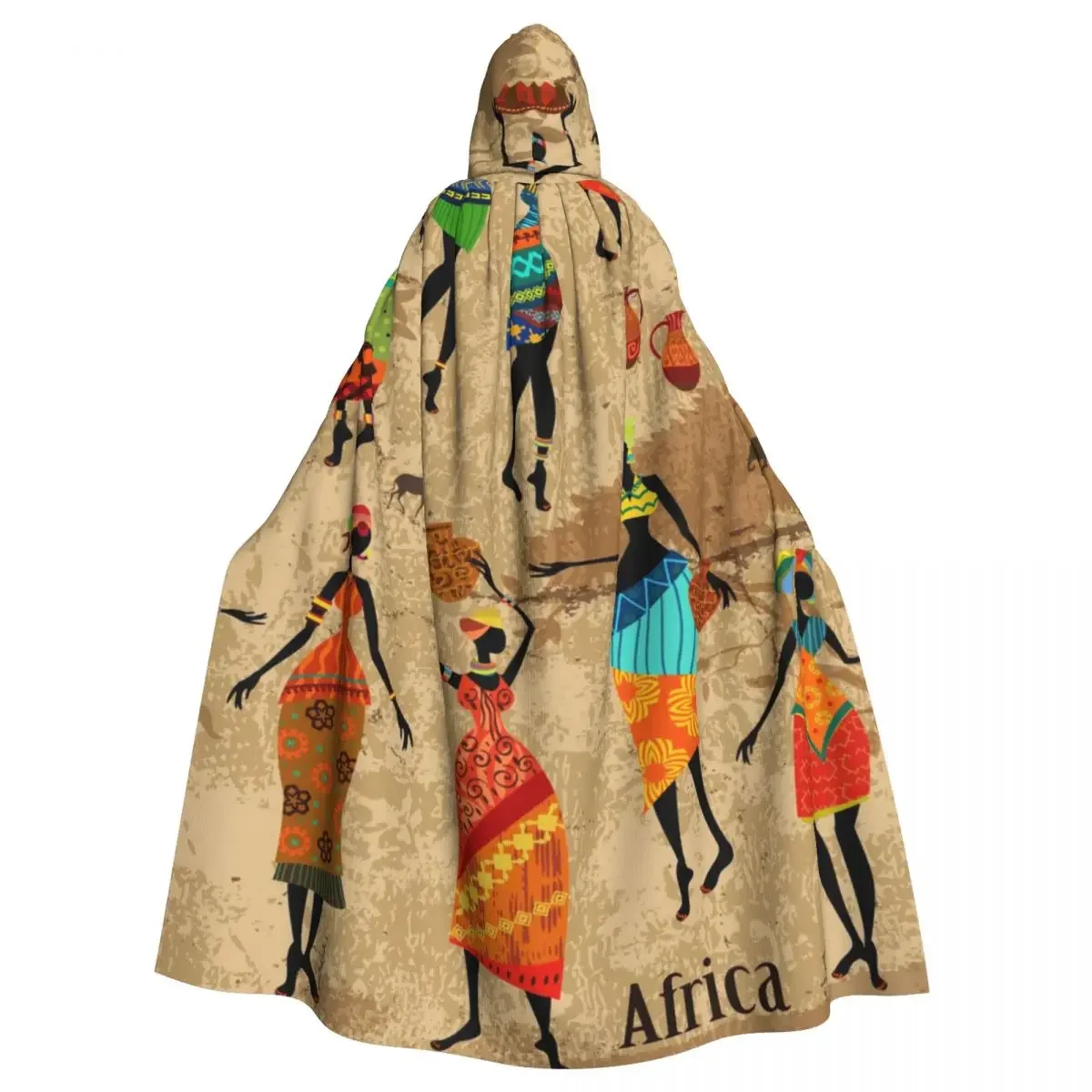 Hooded Unisex with Hood African Women Vintage Background Vampire Witch Cape Cosplay Costume