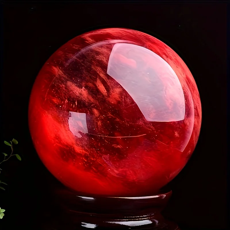 1 قطعة كرة صهر حمراء ، ديكور منزلي ، كرة عرافة ، كرة كريستال حمراء ، مدخل أثاث كرة نقل #2