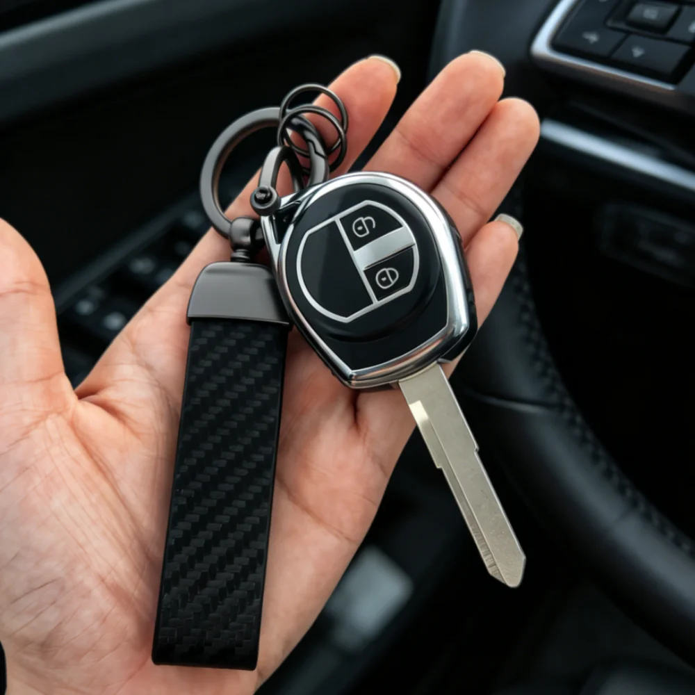 Car Key Case Cover Keychain for Suzuki Swift Ignis Vitara Liana Ciaz Baleno, only fits the car key shown.