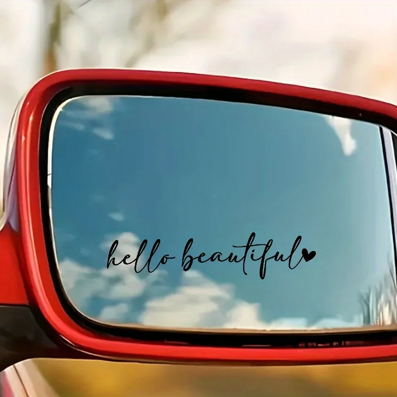 You Look Beautiful Sticker Set 2PCS 2D Flat Vinyl Decal Car Mirror Makeup Mirror Cup Women Gift Decor
