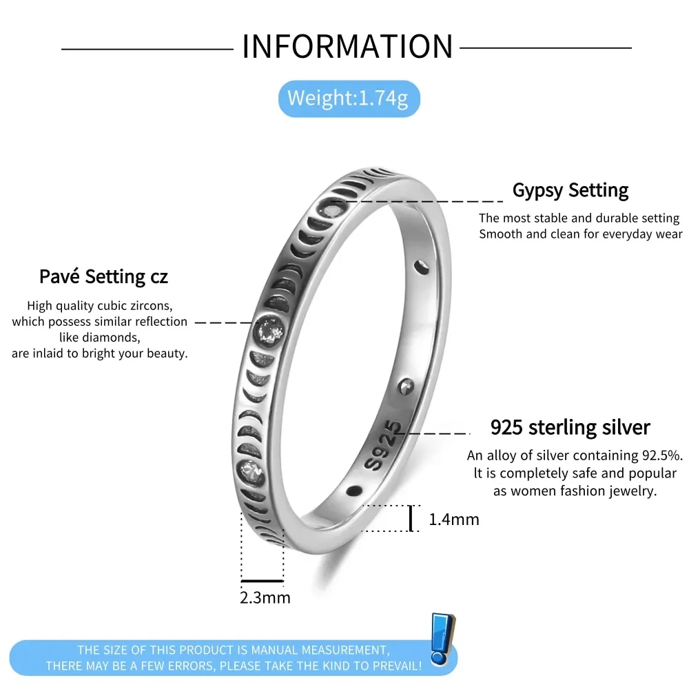 Retro 925 Silver Rings Crystal Blue Green Stone Zircon Trendy Oxidized Hip Hop Style Black Fine Jewelry for Women Men Unisex