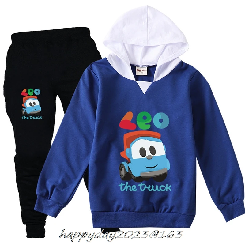 Brand Teen Kids Clothes Baby Boys Leo The Truck Tv Show Tracksuit Tops Pants 2PCS Children Boy Spring Cotton Print Outfits Set