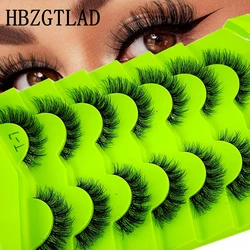 New 7Pairs Clear Band Natural Long False Eyelashes Fake Lashes Makeup 3D Mink Lashes Extension Eyelash Mink Eyelashes for Beauty