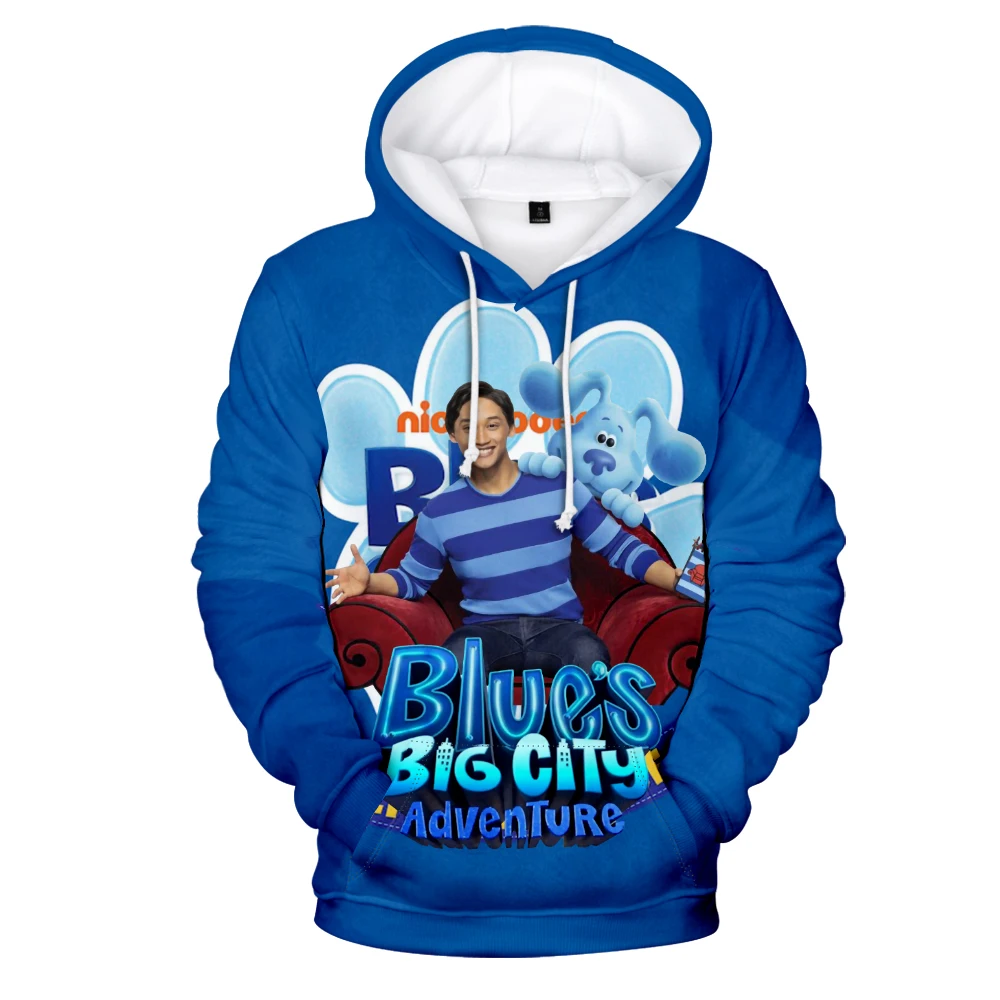 

Blue's Big City Adventure Hoodie 2023 New Movie Unisex Long Sleeve Woman Man Hooded Sweatshirt Harajuku Streetwear 3D Clothes