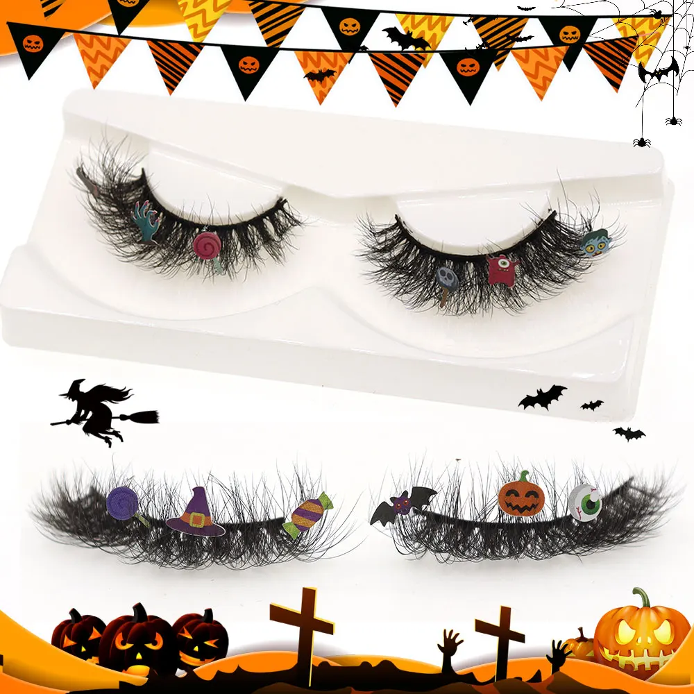 ขนตากลิตเตอร์เทศกาล 1 คู่นำมาใช้ใหม่ธรรมชาติถึงฟู C Curl 3D Messy Effect เหมาะสำหรับคริสต์มาสและฮาโลวีนแต่งหน้า