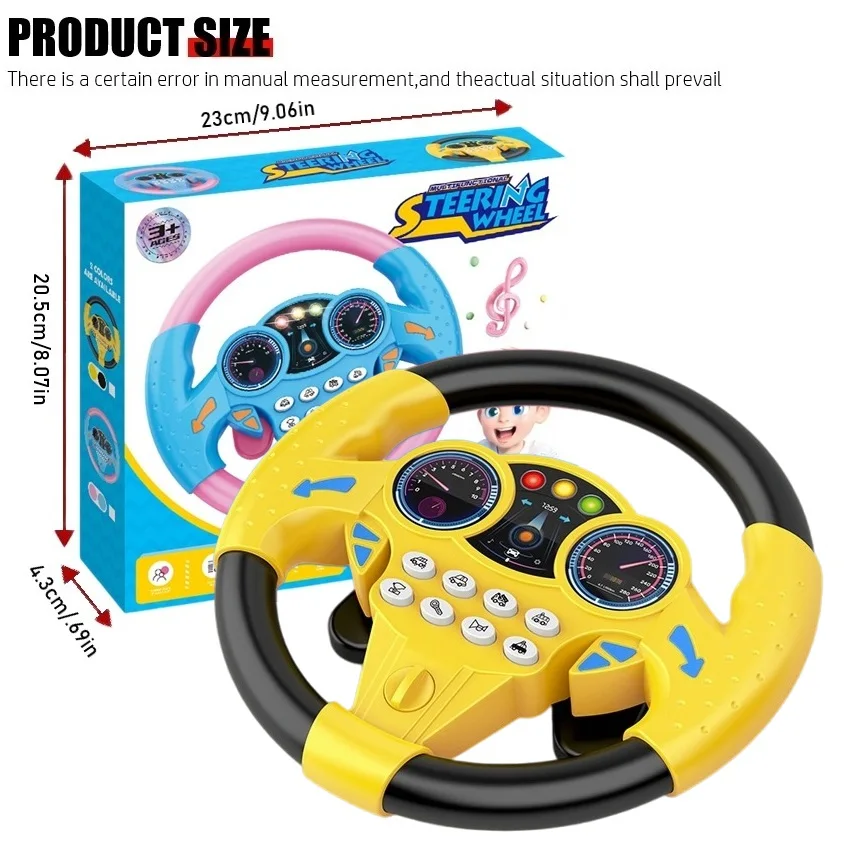 Educational Children Simulated Steering Wheel Toy 360-Degree Rotating Music Fun Driving Game For Kids Christmas New Year Gift