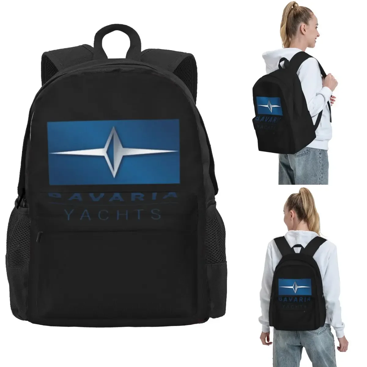 Bavaria Yachts Blue Silver Logo Backpack Hot Sale Daypack Large Capacity Kids BookBag School Bag Shoulder Bags for Men Women