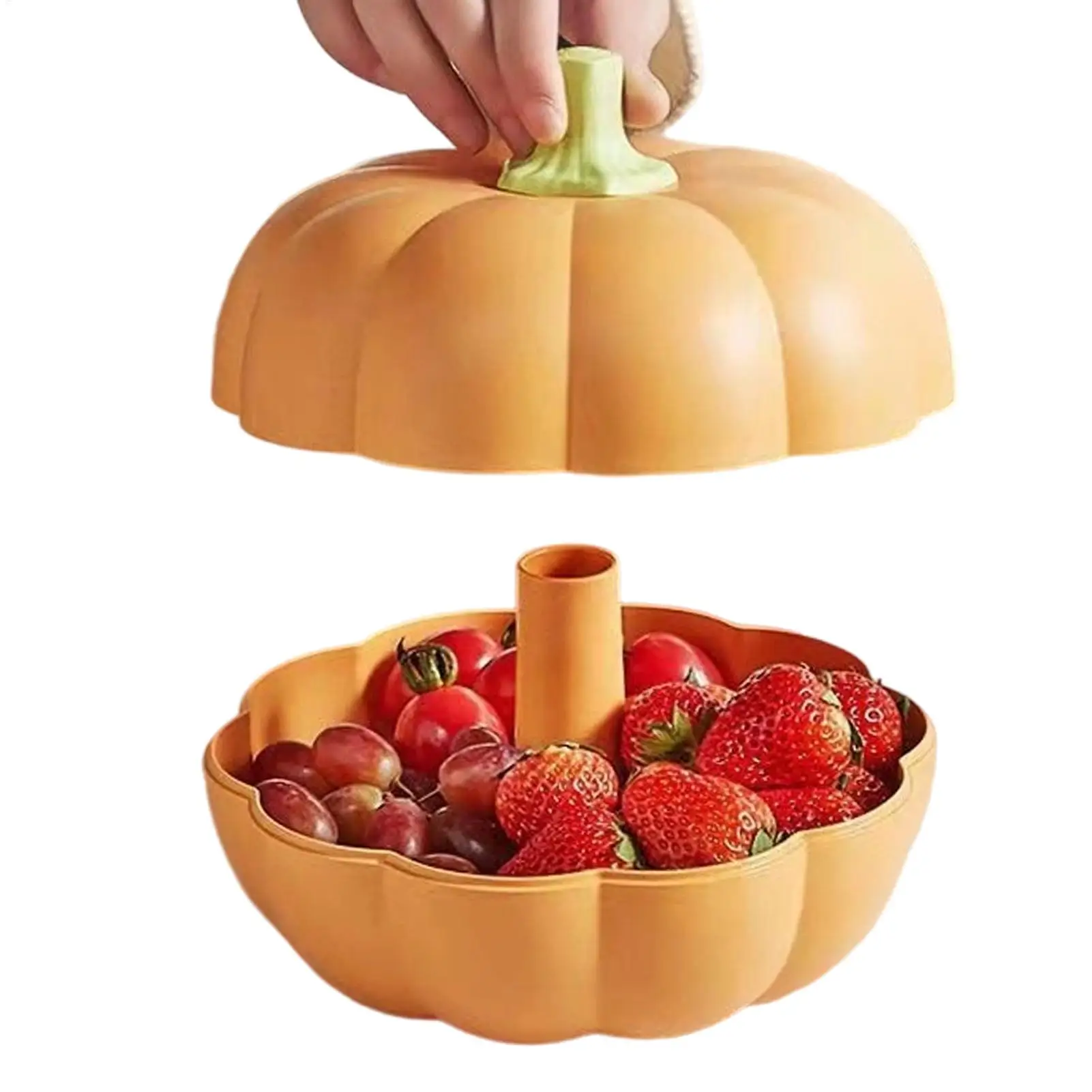 Double stackable tray Pumpkin-shaped snack box Thanksgiving Serving Tray Pumpkin Candy Storage Box  Pumpkin Snack Tray