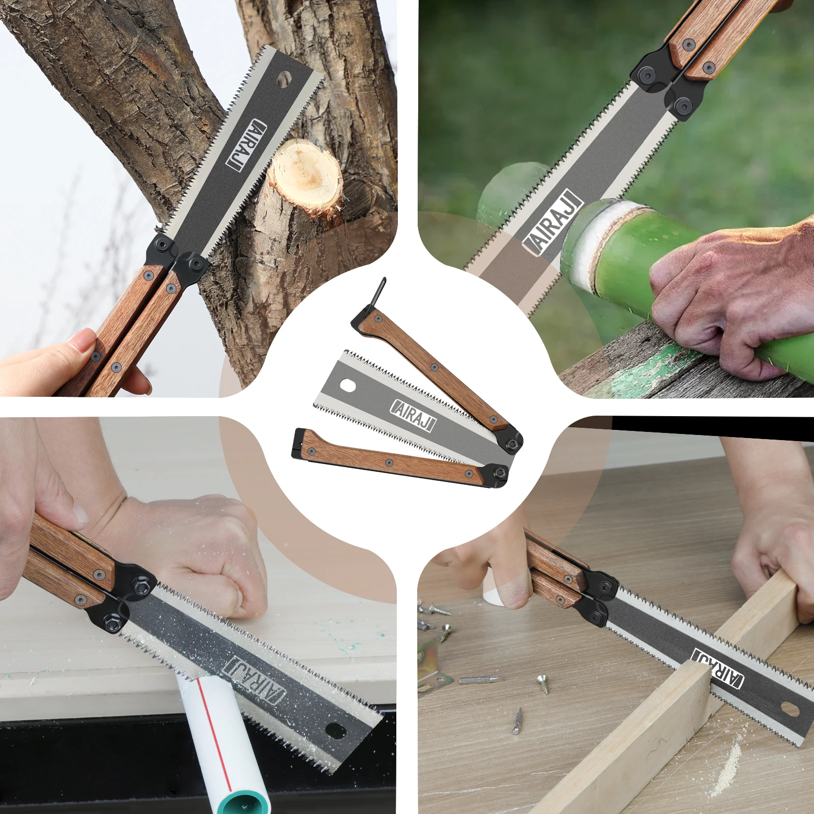 AIRAJ 12 Inch Wooden Folding Saw SK5 Steel Labor-Saving Wear-Resistant Durable Foldable Portable Manual Tool image 6