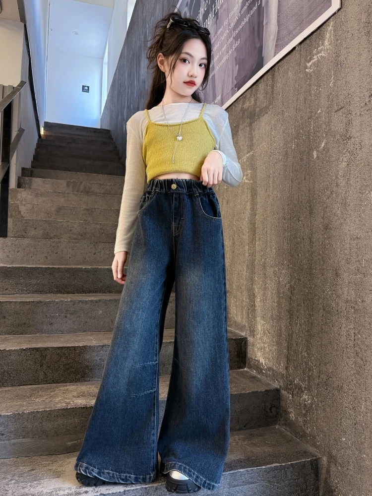 

2025 Spring and Autumn Wide Leg Jeans Fashion Slim Fit High Quality High Quality