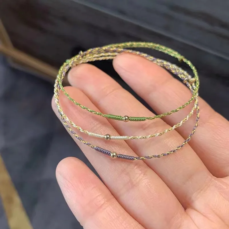 Petit Bracelet Tressé à la Main pour Femme, Accessoire Coloré, Corde à Main Porte-Bonheur, Cadeau pour Meilleurs Amis