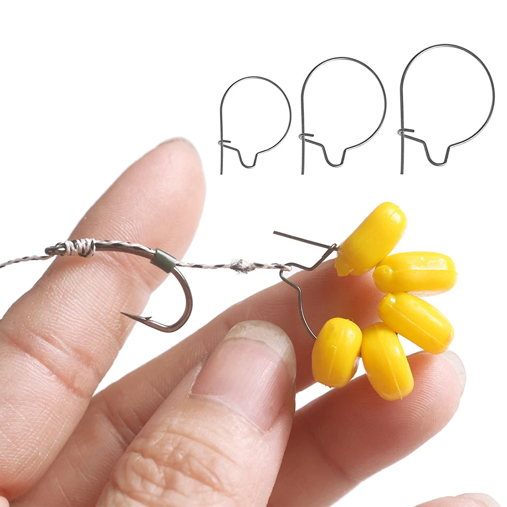 

10PCS Carp Fishing Maggot Clips Rings Carp Fishing Terminal Tackle S M L Stainless Steel Spike Live Bait Lure Hook Fishing Tool