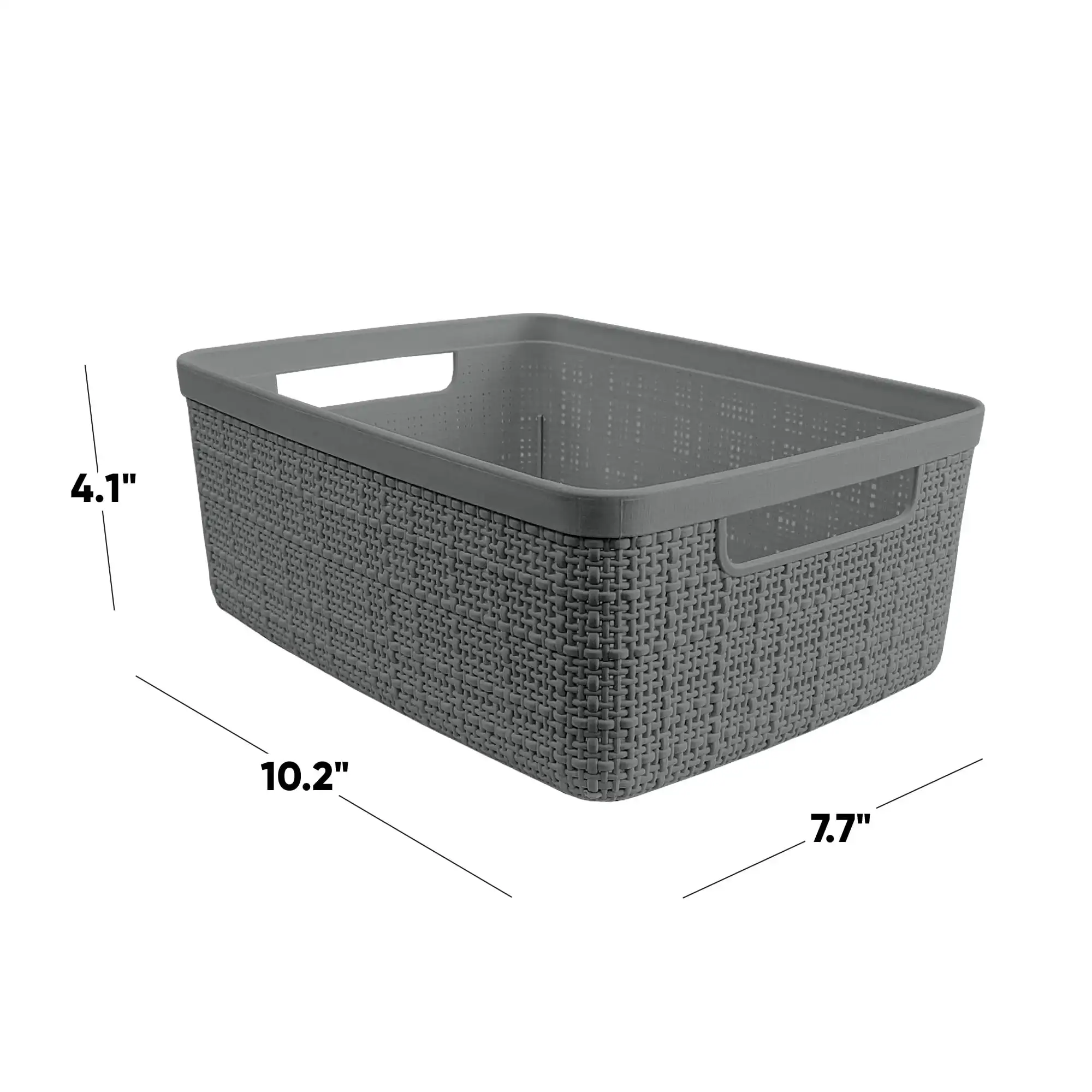 

Set of 6 Jute Basket Small Durable Resin Organization and Storage Basket Bin, Grey