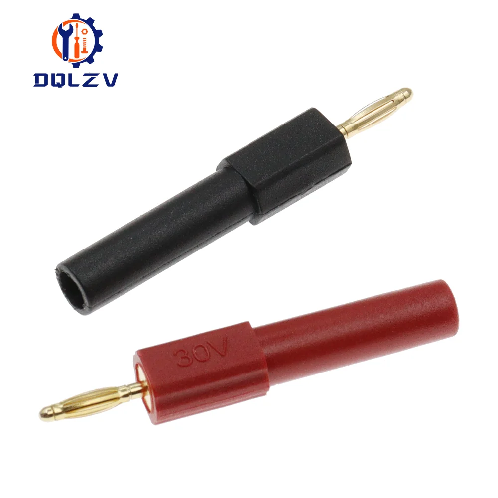 Pozłacany adapter z małej męskiej wtyczki bananowej 2 mm na żeńskie złącze jack 4 mm