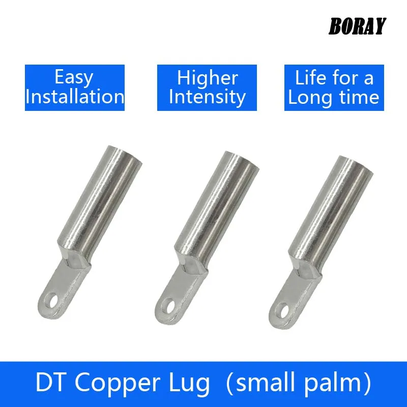 DTZ-120/150/185/240 High Conductivity Red Copper Lug Cold Pressure Terminal Small Palm Bolt Hole Type