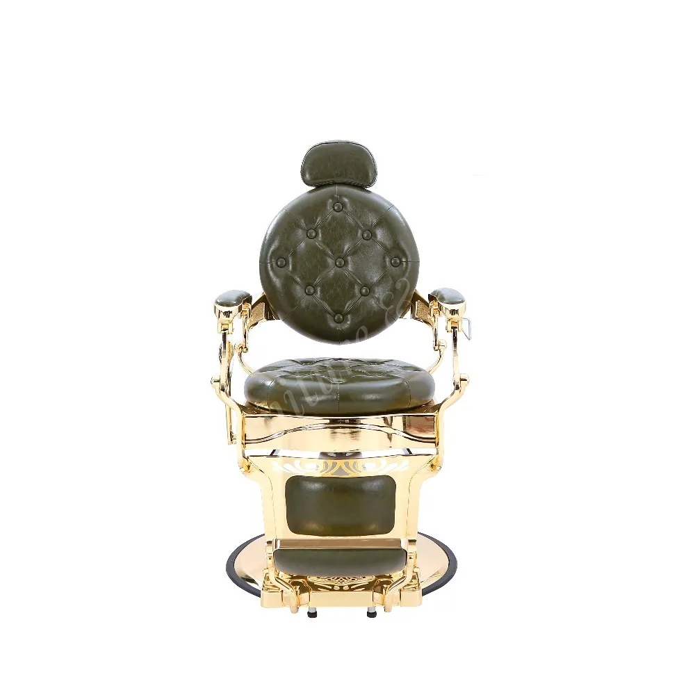 Hot Sale Vintage Hydraulic Barber Chair 360 Degree Swivel/Reclining Chrome Base for Hair Salon Synthetic Leather Barber