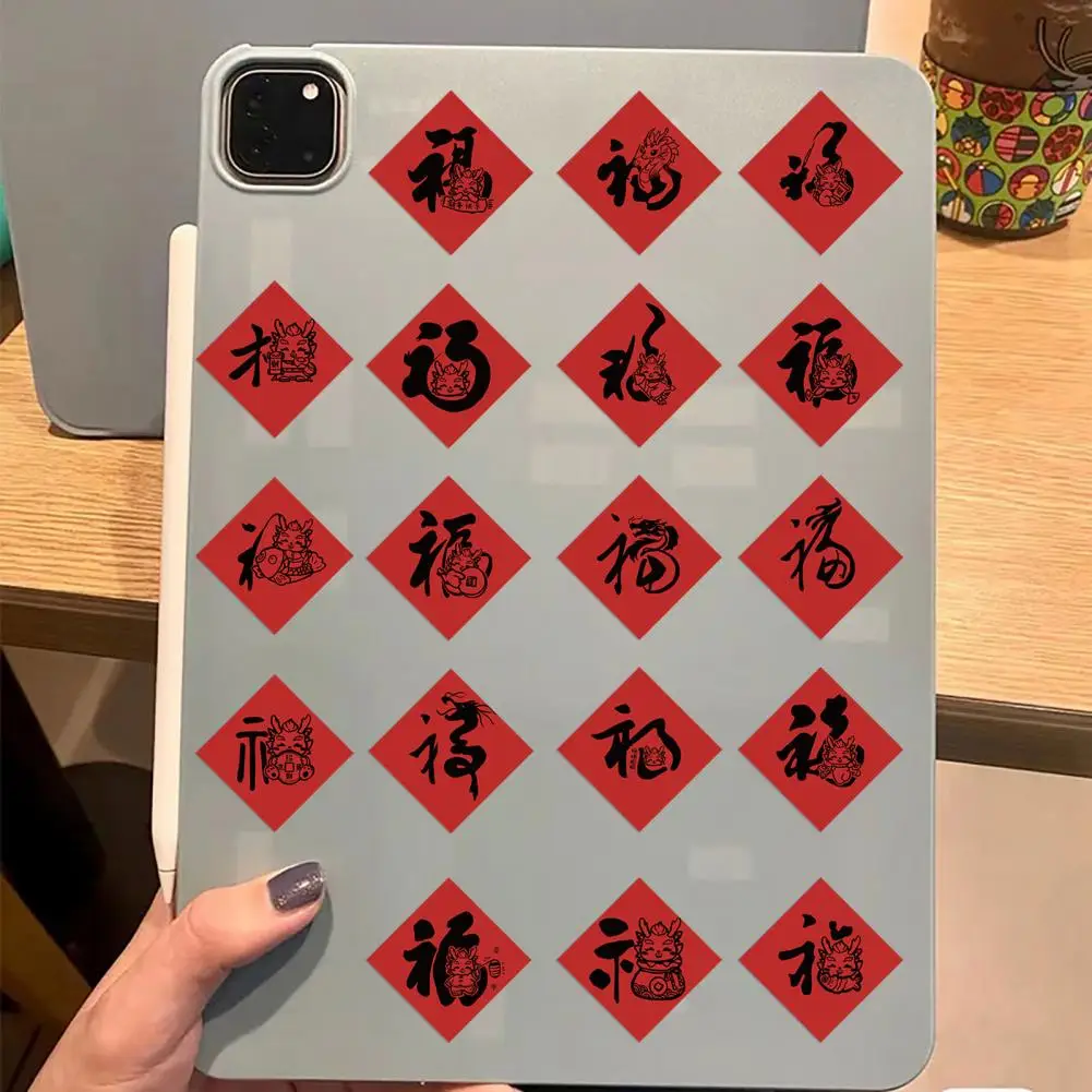 ชุดสติกเกอร์กันน้ำธีมจีนกันน้ำสติ๊กเกอร์ pvc สำหรับทำสมุดภาพกระเป๋าแล็ปท็อปปีเทศกาลฤดูใบไม้ผลิมังกร