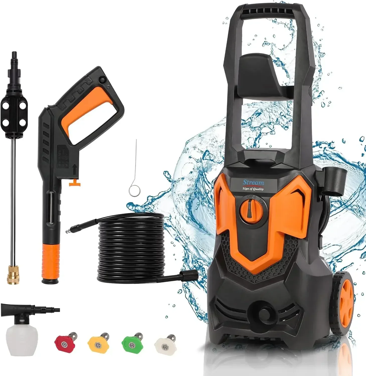 

Pressure Washer 4000 PSI 1.8 GPM 1650 W Pressure Washer Power Washer Electric Powered, High Pressure Cleaner with Foam