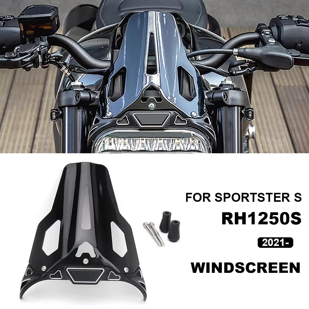 

Motorcycle Windscreen Screen Windshield Fairing Accessories Black For Sportster S SPORTSTER S RH1250S 2021 2022 2023