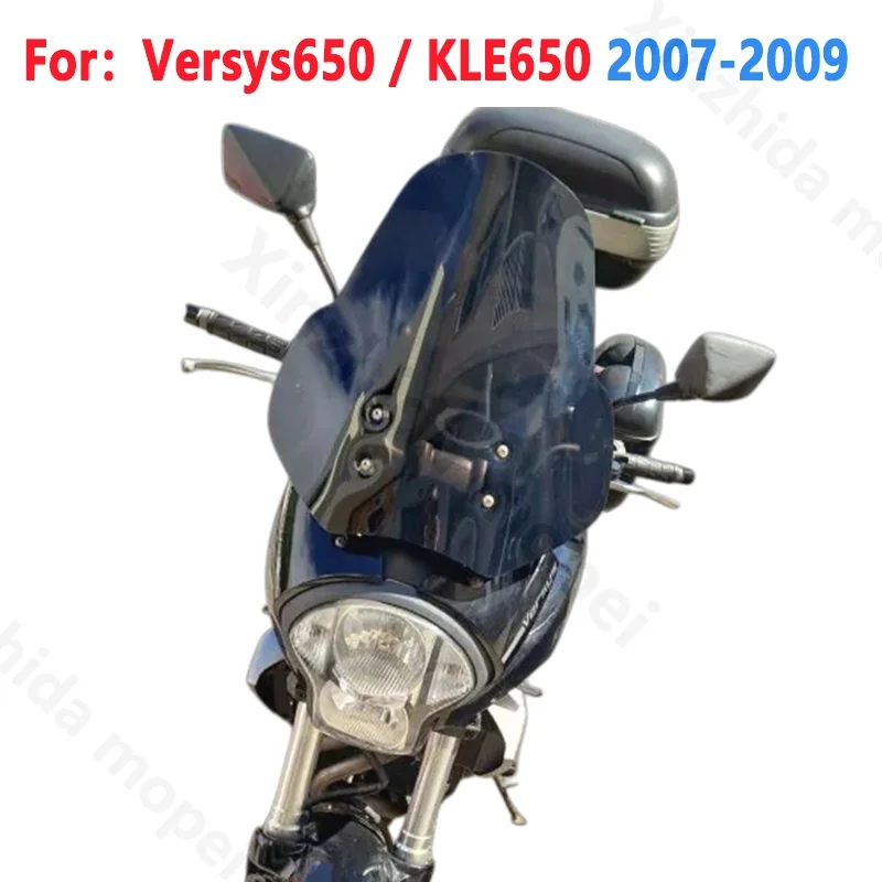 Screen For Kawasaki Versys650 KLE650 Versys KLE 650 2007 2008 2009 Motorcycle Visor Windshield Windscreen Wind Deflectors Black
