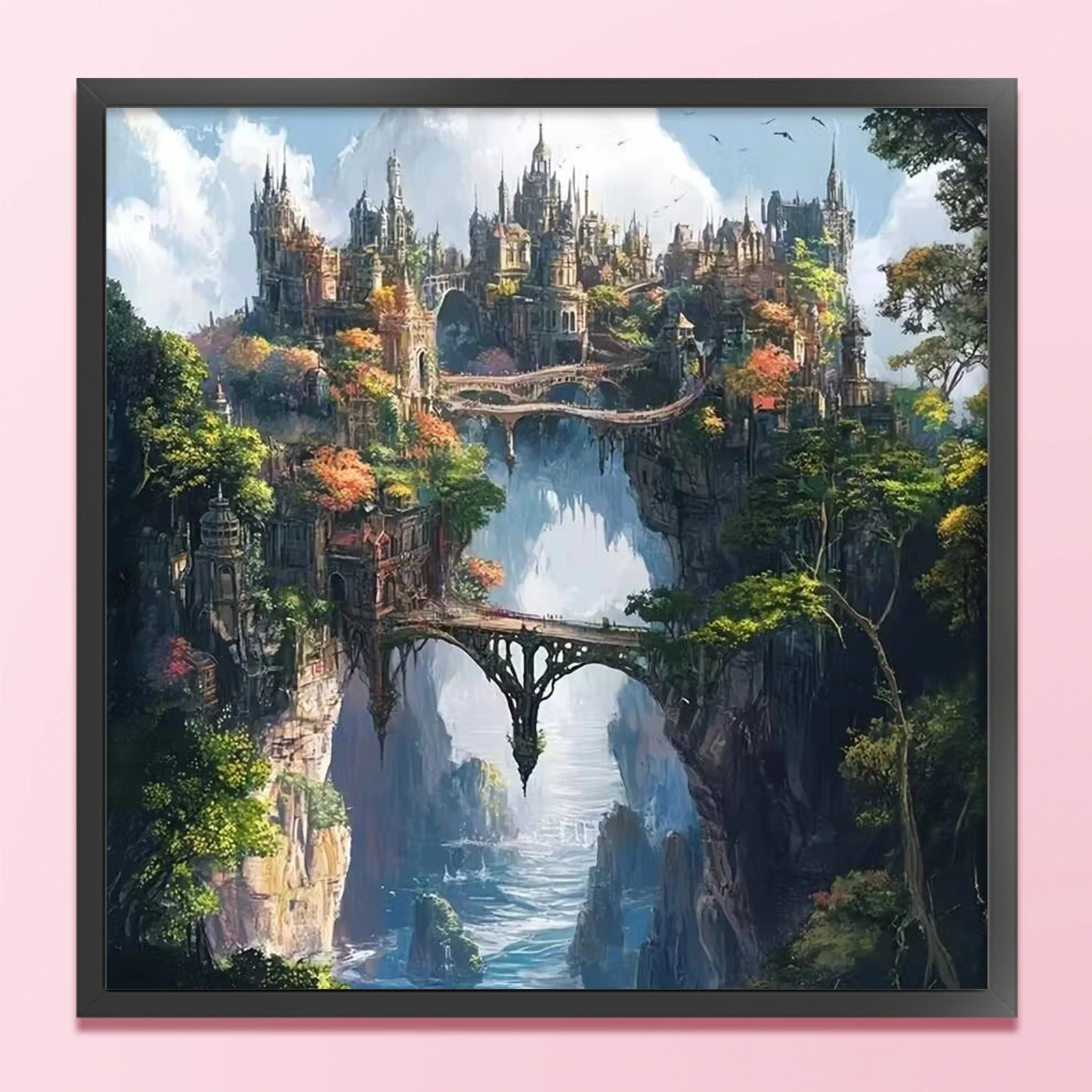 

Landscape Full 14CT 2 Strands DIY Counted Cross Stitch Kits for Adults Home Decor Embroidery Needlepoint Starter Kits 40x40cm