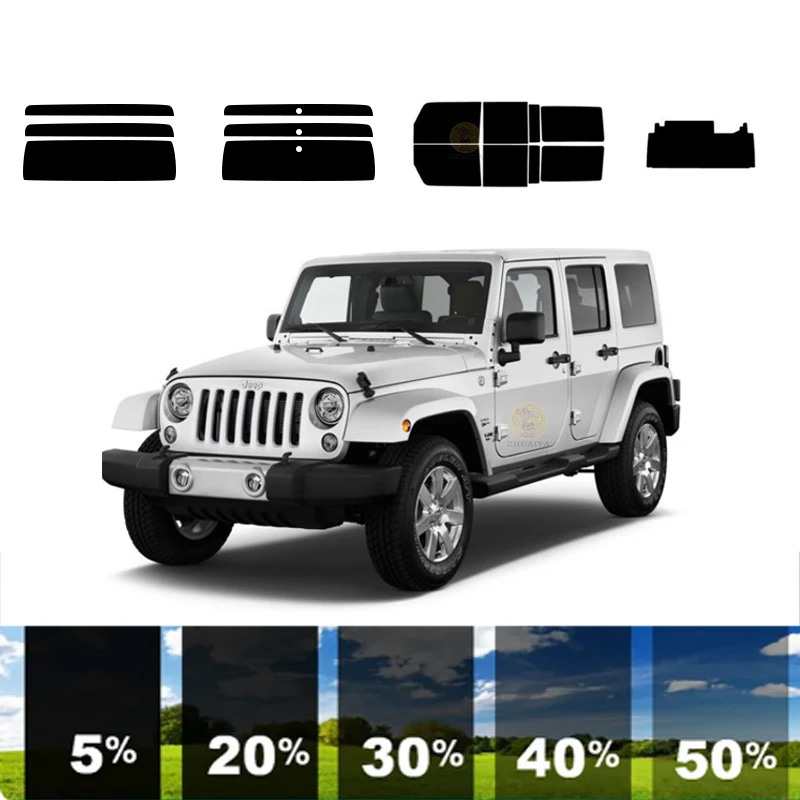 

precut Removable Window Tint Film For Car 100% UVR 5%-70%VLT Heat Insulation Carbon ﻿For JEEP WRANGLER 4 DR SUV 2011-2017