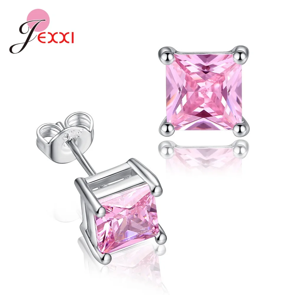 Big Promotion Bright Women Crystal Earrings Korean Style Genuine 925 Sterling Silver Color Bridal Earrings Modern Female Jewelry