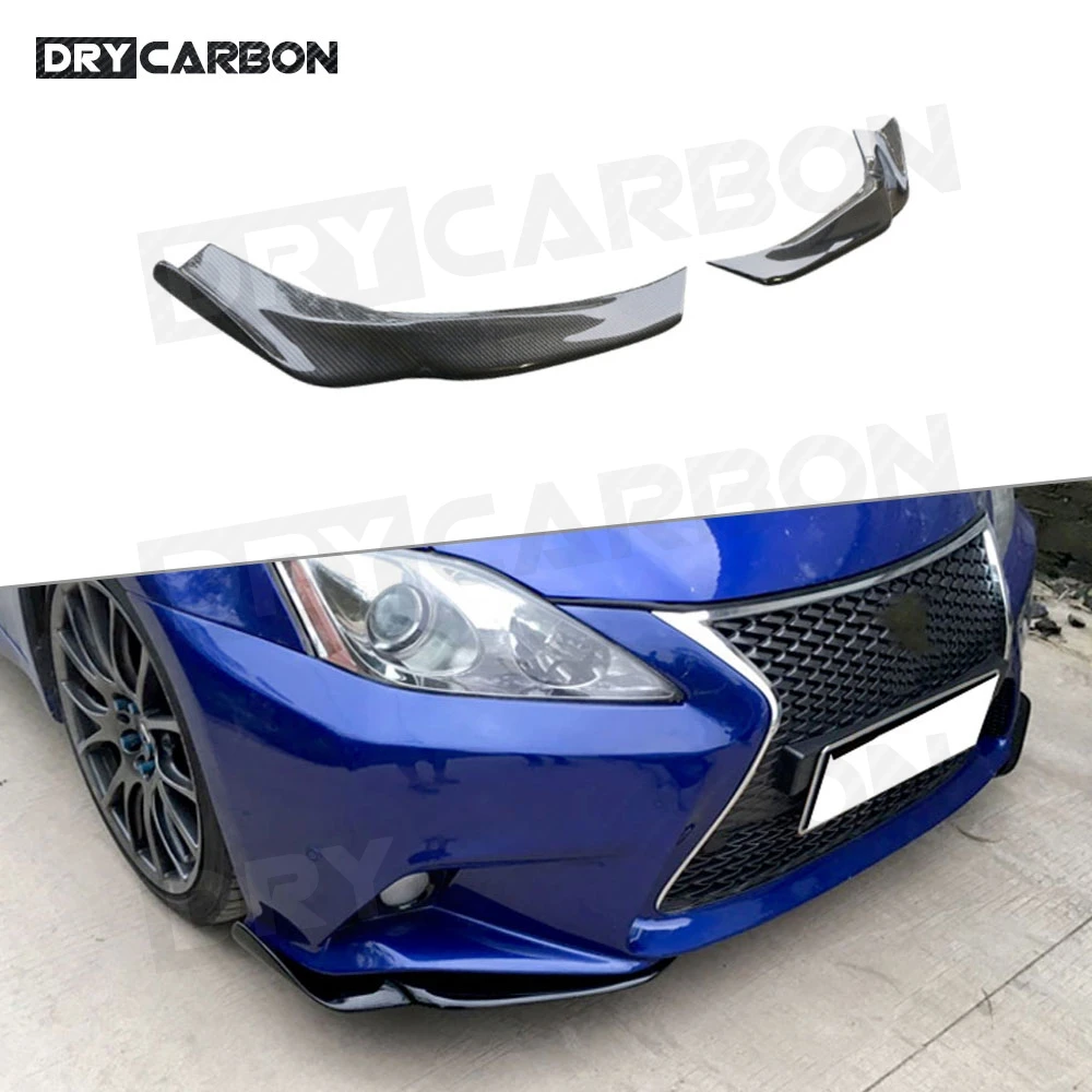 Carbon Fiber Material Car Front Bumper Splitters FRP Unpainted Canards for Lexus IS250 300 350 IS F Sport Sedan 4 Door 2006-2012